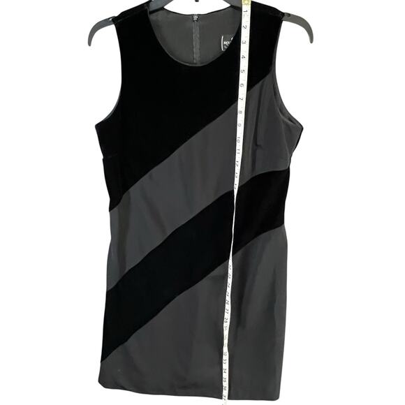 Molly Malloy Shift Dress 12 Petite Black Gray Velvet Classic Cocktail LBD Vtg - Picture 9 of 14